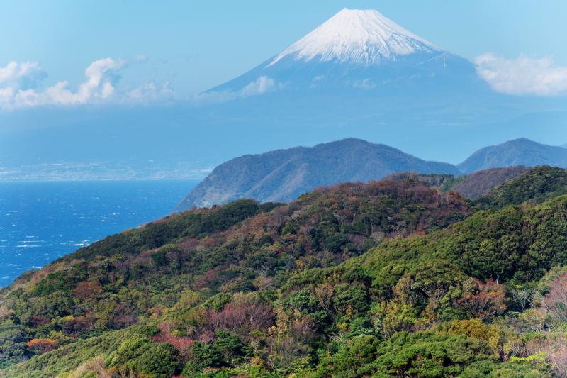 [ 空に浮かぶ富士 ]  富士山の前に雲が出て富士山が宙に浮いているようです