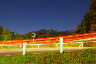 「善五郎の滝」駐車場は乗鞍岳のビュースポットになっています。