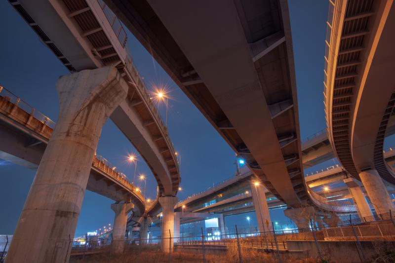 清洲ジャンクション| 巨大が上に地上からの撮影ではごく一部しか写真に納めることができません。