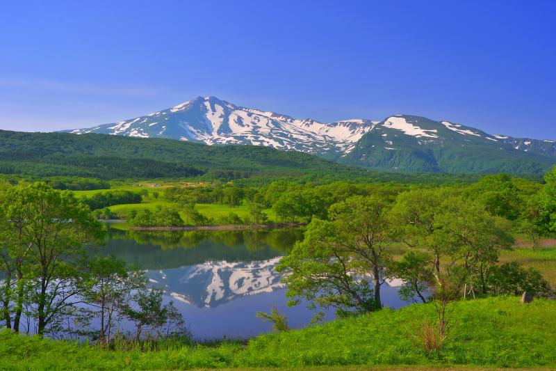 [ 扇谷地溜池ミラーレイク ]  少しも靄っていましたが湖面が止まってくれました。