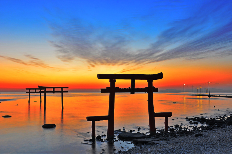 [ 大魚神社 ]  海中鳥居の夜明け