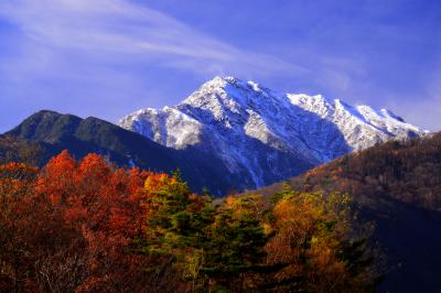 雪化粧された晩秋の甲斐駒ヶ岳