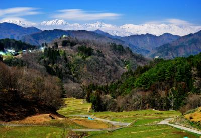 左から爺ヶ岳、鹿島槍ヶ岳、五竜岳、唐松岳、白馬三山。